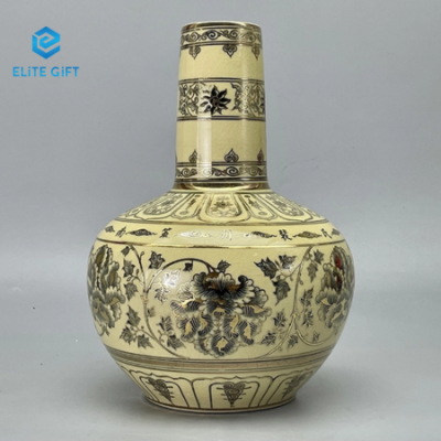 BÌNH HOA VẼ VÀNG